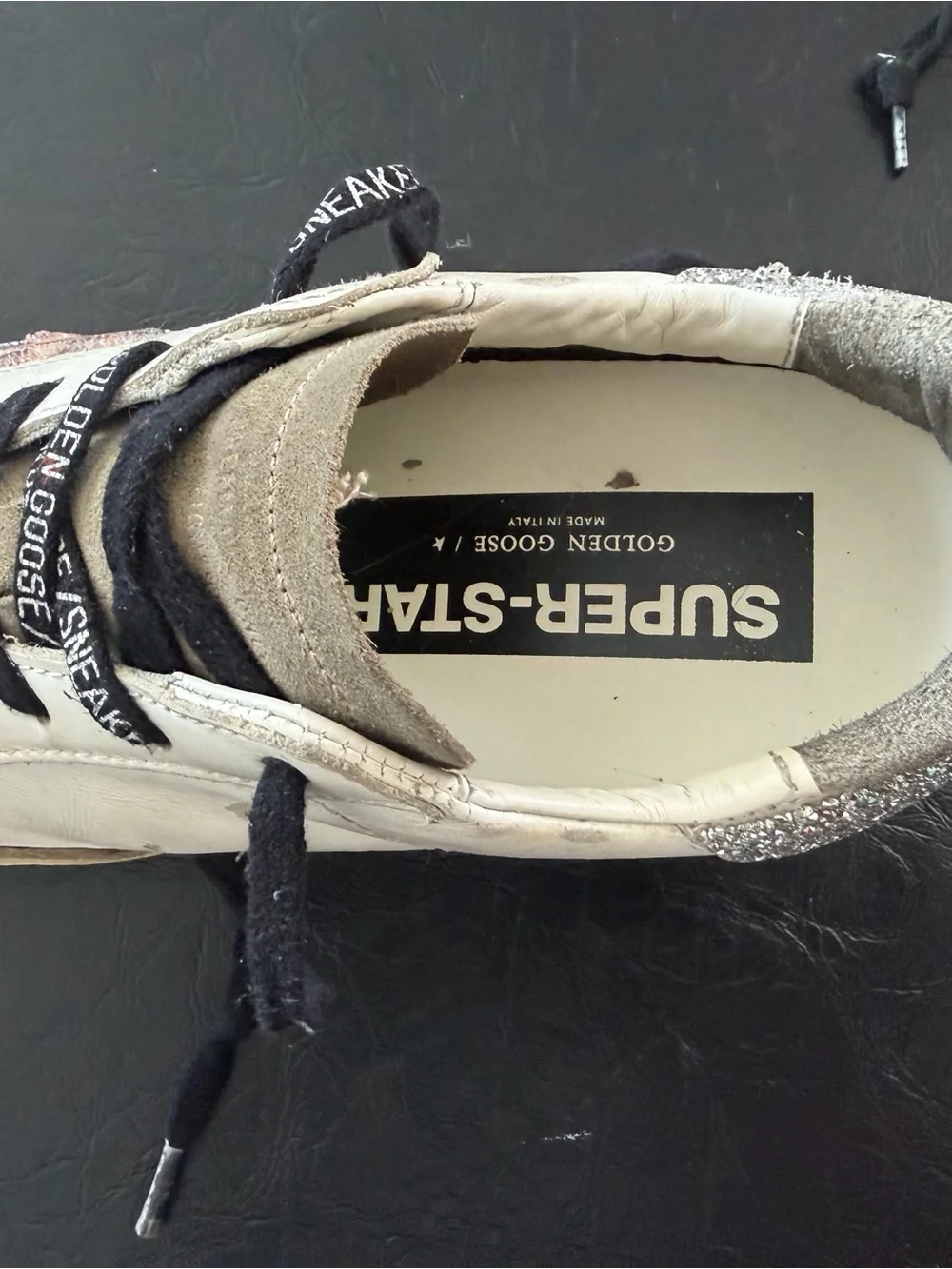 Golden Goose White Leather Super-Star Sneaker with Swarovski Crystal